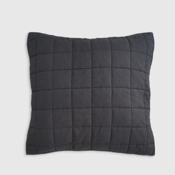 Quince Other - Quince European Linen Quilted Euro Sham Charcoal 5⭐Customer Reviews 26x26